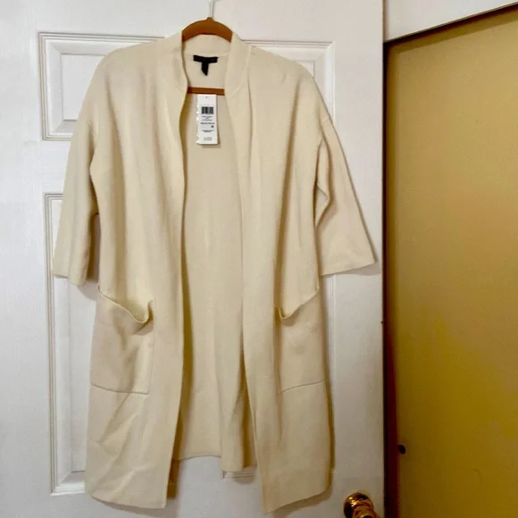 Midi Open Front Silk Organic Cotton Cardigan-XXS/XS